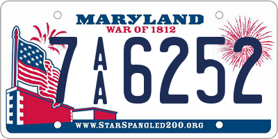 MD license plate 7AA6252