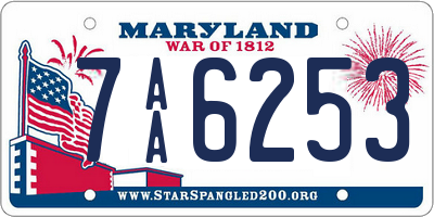 MD license plate 7AA6253