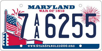 MD license plate 7AA6255