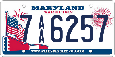 MD license plate 7AA6257