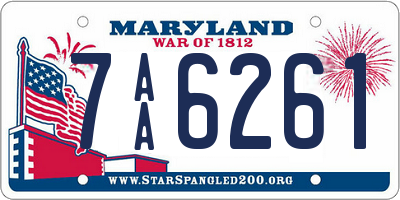 MD license plate 7AA6261