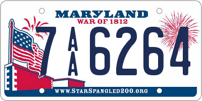 MD license plate 7AA6264