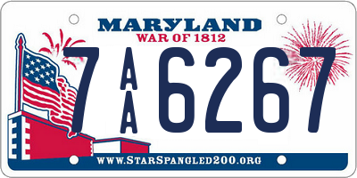 MD license plate 7AA6267