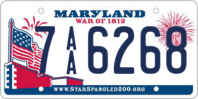 MD license plate 7AA6268