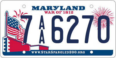 MD license plate 7AA6270