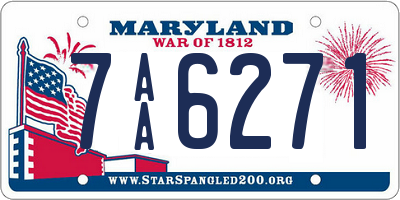 MD license plate 7AA6271