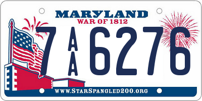 MD license plate 7AA6276