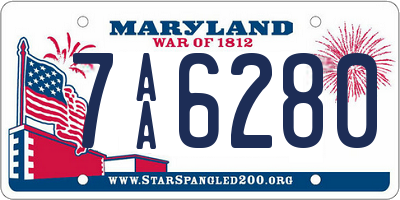 MD license plate 7AA6280