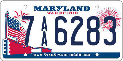 MD license plate 7AA6283