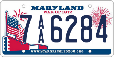 MD license plate 7AA6284