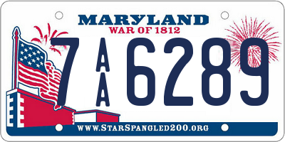 MD license plate 7AA6289