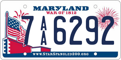 MD license plate 7AA6292