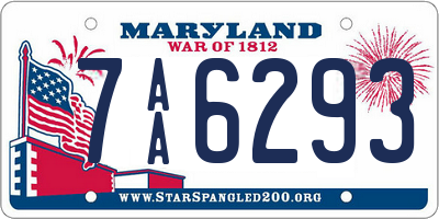 MD license plate 7AA6293