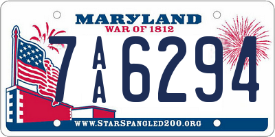 MD license plate 7AA6294