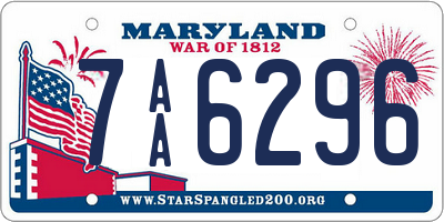 MD license plate 7AA6296