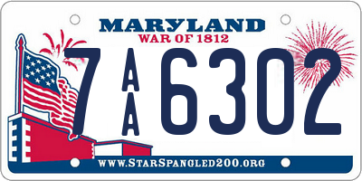 MD license plate 7AA6302