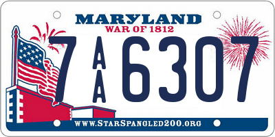 MD license plate 7AA6307