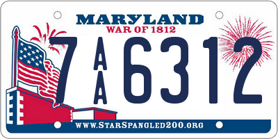 MD license plate 7AA6312