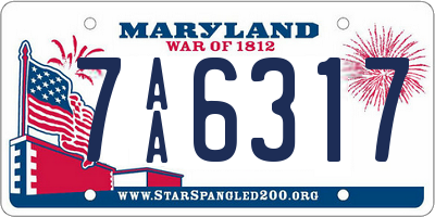 MD license plate 7AA6317