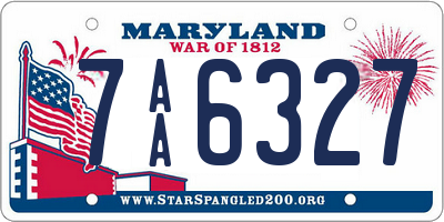 MD license plate 7AA6327