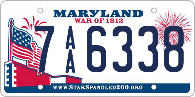 MD license plate 7AA6338