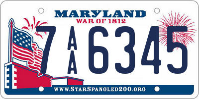 MD license plate 7AA6345