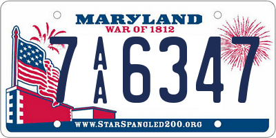 MD license plate 7AA6347