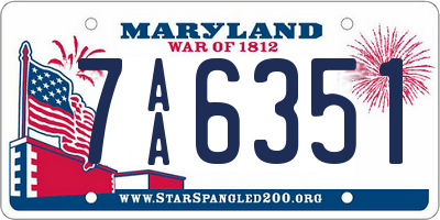 MD license plate 7AA6351