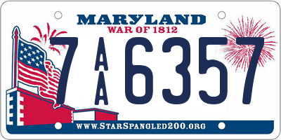 MD license plate 7AA6357