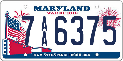 MD license plate 7AA6375