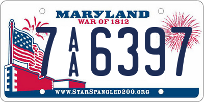 MD license plate 7AA6397
