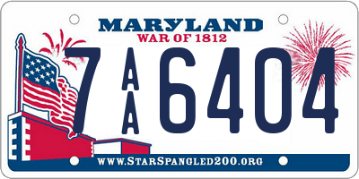 MD license plate 7AA6404