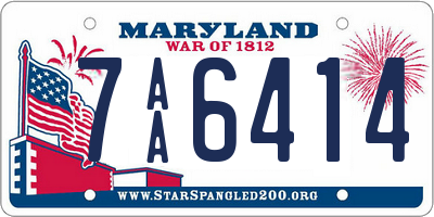 MD license plate 7AA6414