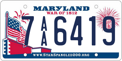 MD license plate 7AA6419