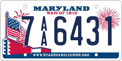 MD license plate 7AA6431