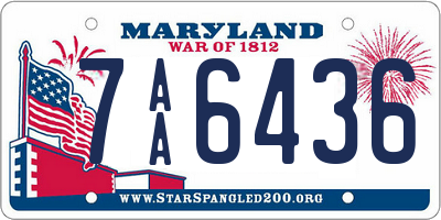 MD license plate 7AA6436