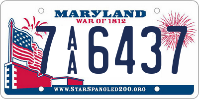 MD license plate 7AA6437