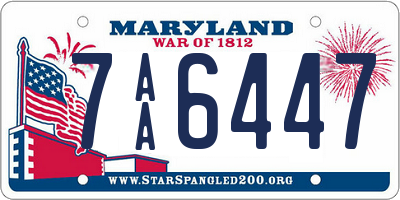 MD license plate 7AA6447