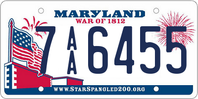 MD license plate 7AA6455