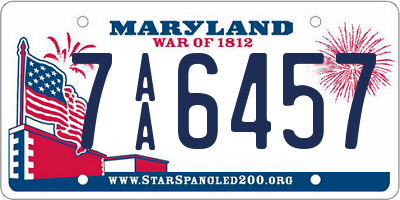 MD license plate 7AA6457