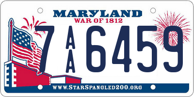 MD license plate 7AA6459