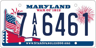 MD license plate 7AA6461