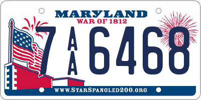 MD license plate 7AA6468