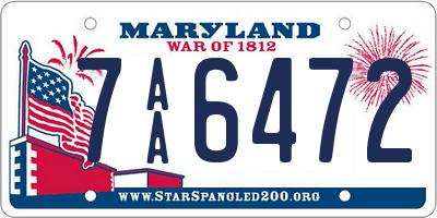 MD license plate 7AA6472
