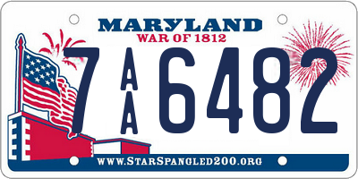 MD license plate 7AA6482