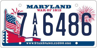 MD license plate 7AA6486