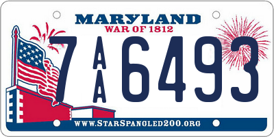 MD license plate 7AA6493