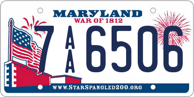 MD license plate 7AA6506