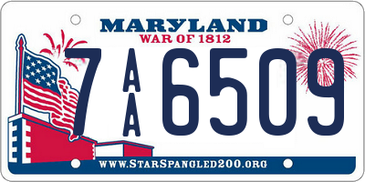 MD license plate 7AA6509