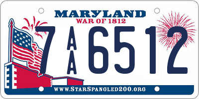 MD license plate 7AA6512
